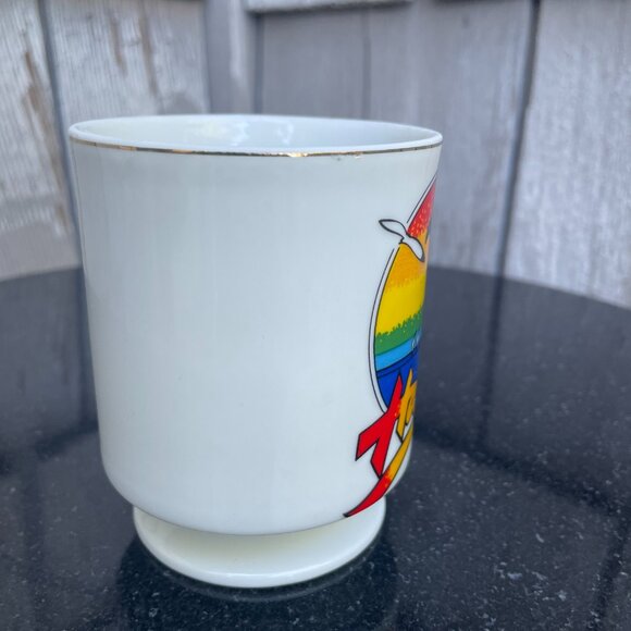 Vtg Hawaii Beach Rainbow Ceramic Coffee Mug 21K Gold Trim Made Japan Handpainted - Picture 4 of 6